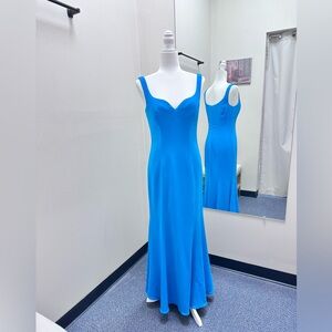Badgley Mischka Blue Maxi Dress- LIKE NEW! Size 6 (runs small) see pics